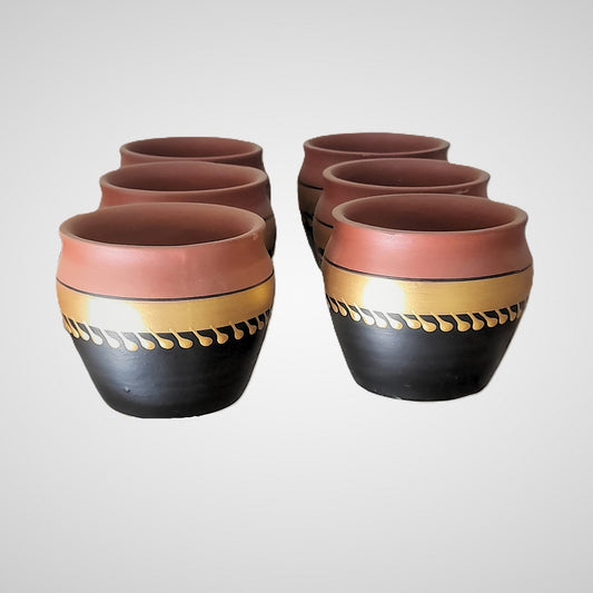 6 Piece Terracotta Clay Kullad Tea/Coffee Cups