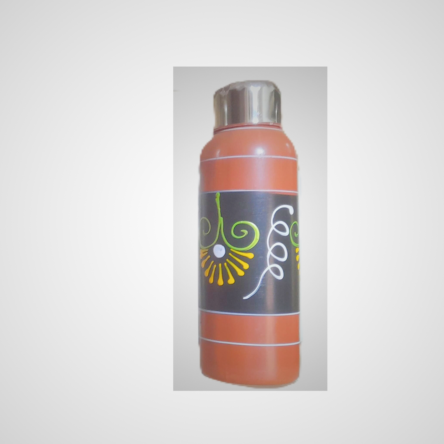 Earthenware Clay Water Bottle- Black Design